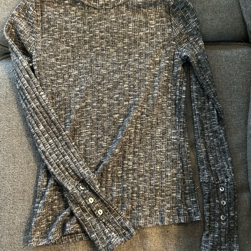 Michael Stars Gray Ribbed Turtleneck Top